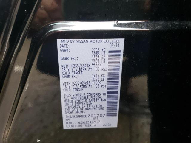 Photo 10 from auction – 2014 NISSAN PATHFINDER with VIN 5N1AR2MM0EC701707