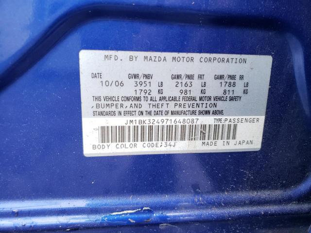 Photo 10 from auction – 2007 MAZDA 3 S with VIN JM1BK324971648087