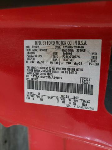 Photo 10 from auction – 2003 FORD F150 with VIN 1FTRX18W53NA99889