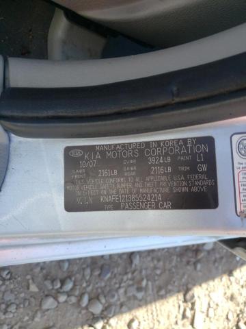 Photo 10 from auction – 2008 KIA SPECTRA EX with VIN KNAFE121385524214