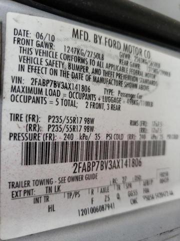 Photo 10 from auction – 2010 FORD CROWN VICT with VIN 2FABP7BV3AX141806