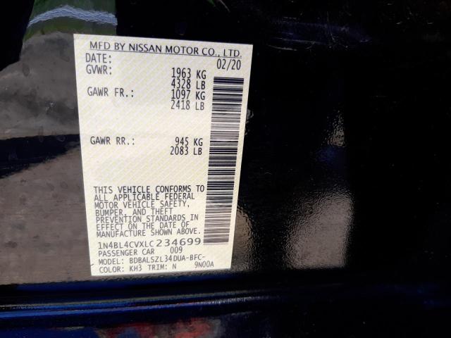 Photo 10 from auction – 2020 NISSAN ALTIMA SR with VIN 1N4BL4CVXLC234699