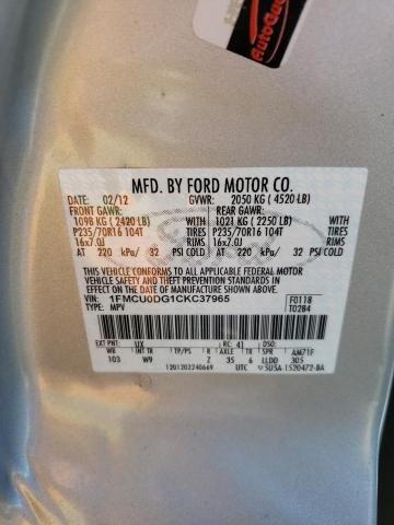 Photo 10 from auction – 2012 FORD ESCAPE XLT with VIN 1FMCU0DG1CKC37965