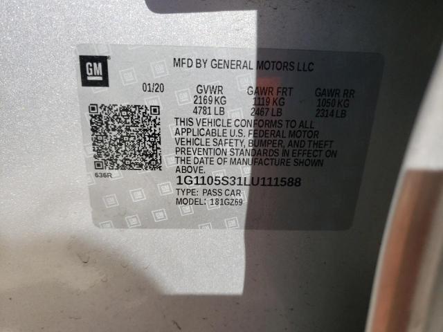 Photo 10 from auction – 2020 CHEVROLET IMPALA PRE with VIN 1G1105S31LU111588