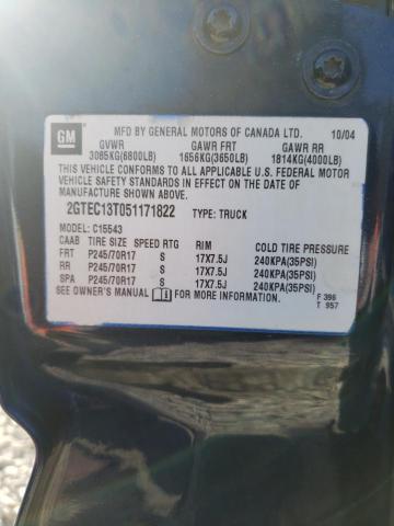 Photo 10 from auction – 2005 GMC NEW SIERRA with VIN 2GTEC13T051171822
