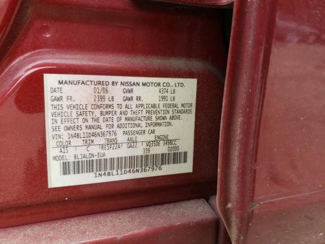 Photo 10 from auction – 2006 NISSAN ALTIMA with VIN 1N4BL11D46N367976