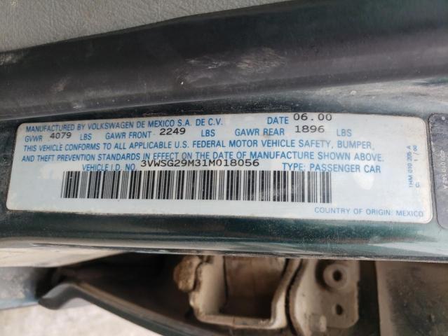 Photo 10 from auction – 2001 VOLKSWAGEN JETTA GLS with VIN 3VWSG29M31M018056