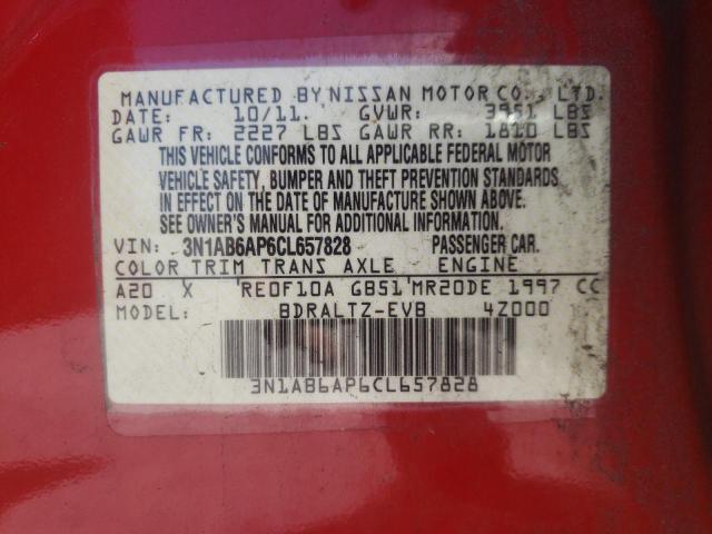 Photo 10 from auction – 2012 NISSAN SENTRA 2.0 with VIN 3N1AB6AP6CL657828