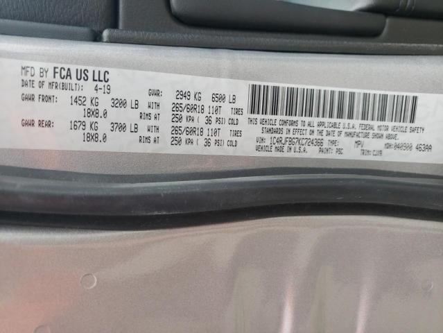 Photo 10 from auction – 2019 JEEP GRAND CHER with VIN 1C4RJFBG7KC724366