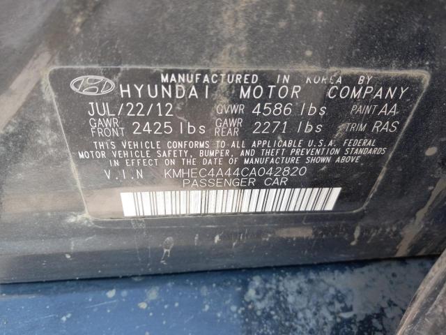 Photo 10 from auction – 2012 HYUNDAI SONATA HYB with VIN KMHEC4A44CA042820