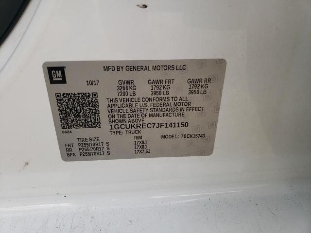 Photo 10 from auction – 2018 CHEVROLET SILVERADO with VIN 1GCUKREC7JF141150