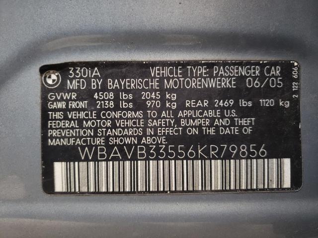 Photo 10 from auction – 2006 BMW 330 I with VIN WBAVB33556KR79856