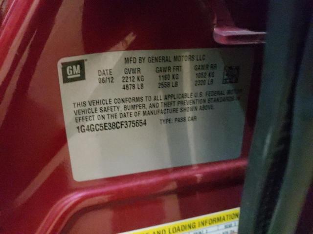 Photo 10 from auction – 2012 BUICK LACROSSE with VIN 1G4GC5E38CF375654