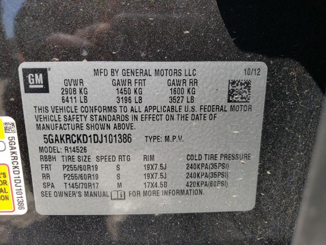 Photo 10 from auction – 2013 BUICK ENCLAVE with VIN 5GAKRCKD1DJ101386