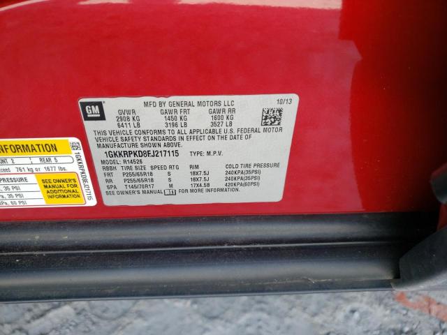 Photo 10 from auction – 2014 GMC ACADIA SLE with VIN 1GKKRPKD8EJ217115