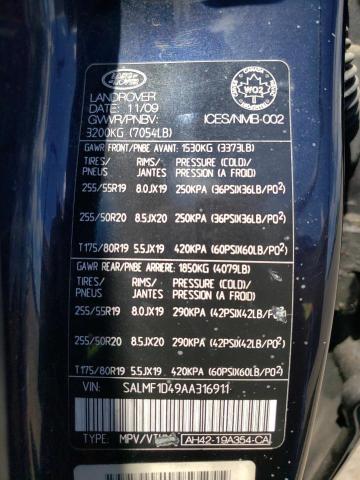 Photo 10 from auction – 2010 LAND ROVER RANGE ROVE with VIN SALMF1D49AA316911