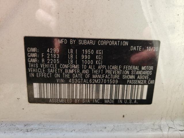 Photo 10 from auction – 2021 SUBARU IMPREZA SP with VIN 4S3GTAL62M3701509