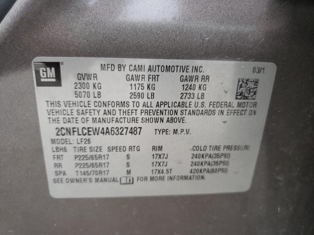Photo 10 from auction – 2010 CHEVROLET EQUINOX LS with VIN 2CNFLCEW4A6327487