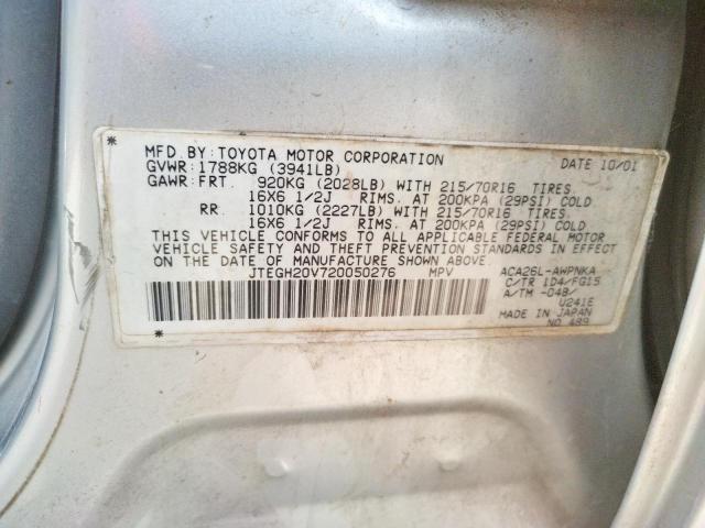 Photo 10 from auction – 2002 TOYOTA RAV4 with VIN JTEGH20V720050276