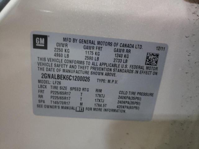 Photo 10 from auction – 2012 CHEVROLET EQUINOX LS with VIN 2GNALBEK6C1200026
