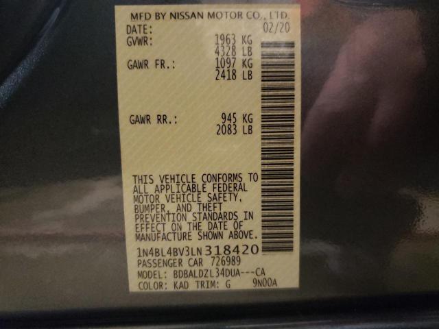 Photo 10 from auction – 2020 NISSAN ALTIMA S with VIN 1N4BL4BV3LN318420