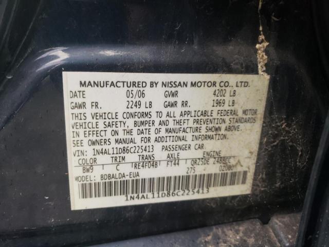 Photo 10 from auction – 2006 NISSAN ALTIMA S with VIN 1N4AL11D86C225413
