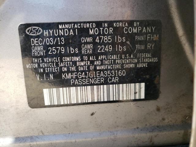Photo 10 from auction – 2014 HYUNDAI AZERA with VIN KMHFG4JG1EA353160