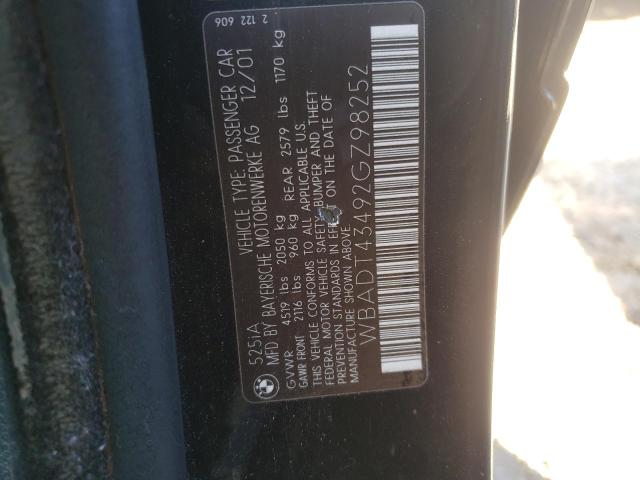 Photo 10 from auction – 2002 BMW 525 with VIN WBADT43492GZ98252