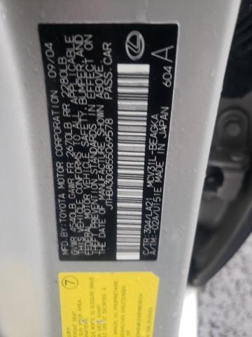 Photo 10 from auction – 2005 LEXUS ES 330 with VIN JTHBA30G855069578