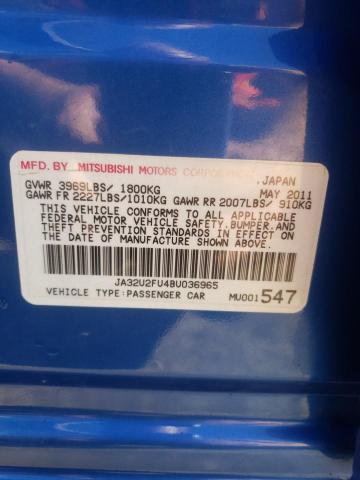 Photo 10 from auction – 2011 MITSUBISHI LANCER ES/ with VIN JA32U2FU4BU036965
