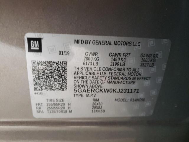 Photo 10 from auction – 2019 BUICK ENCLAVE PR with VIN 5GAERCKW0KJ231171