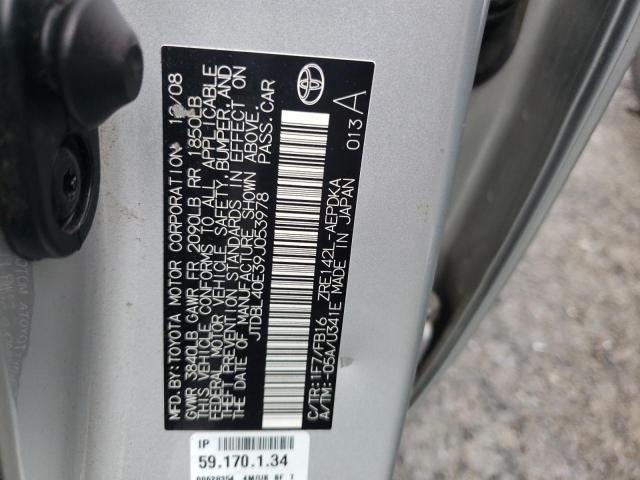 Photo 10 from auction – 2009 TOYOTA COROLLA BA with VIN JTDBL40E39J053978