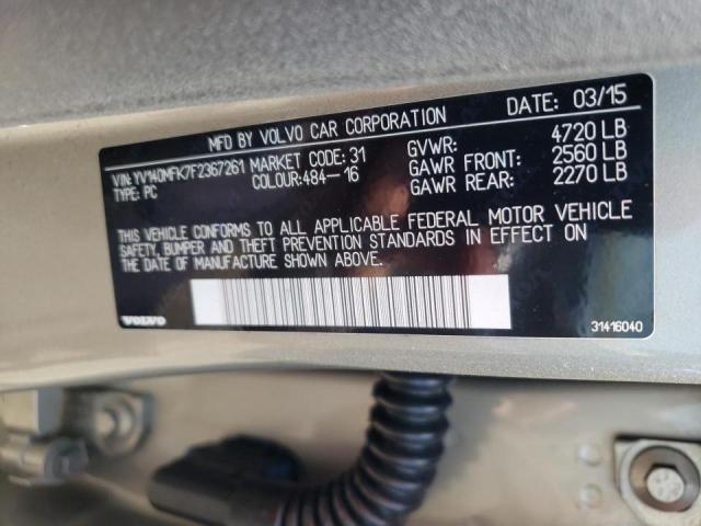 Photo 10 from auction – 2015 VOLVO S60 PREMIE with VIN YV140MFK7F2367261