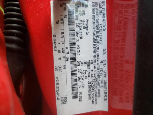 Photo 10 from auction – 2015 FORD FOCUS SE with VIN 1FADP3K20FL302348