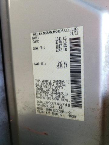 Photo 10 from auction – 2012 NISSAN ALTIMA BAS with VIN 1N4AL2AP0CN546748