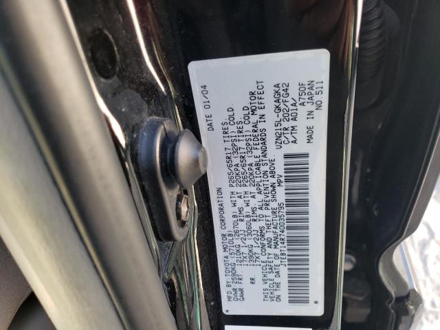 Photo 10 from auction – 2004 TOYOTA 4RUNNER SR with VIN JTEBT14R740035795