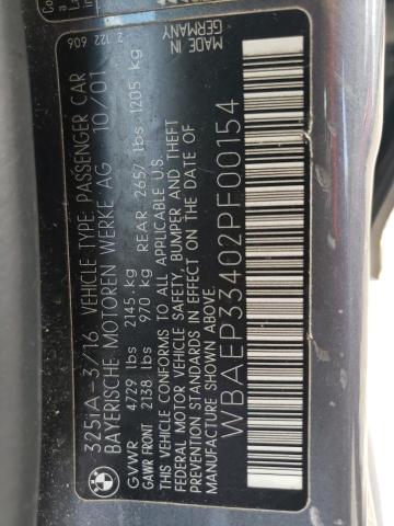 Photo 10 from auction – 2002 BMW 325 XIT with VIN WBAEP33402PF00154