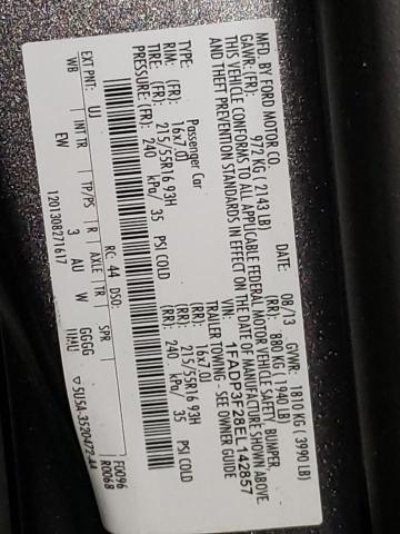 Photo 10 from auction – 2014 FORD FOCUS SE with VIN 1FADP3F28EL142857
