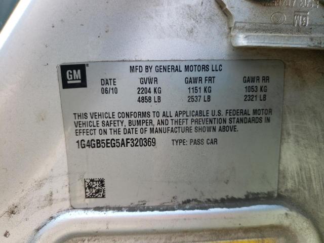 Photo 10 from auction – 2010 BUICK LACROSSE C with VIN 1G4GB5EG5AF320369