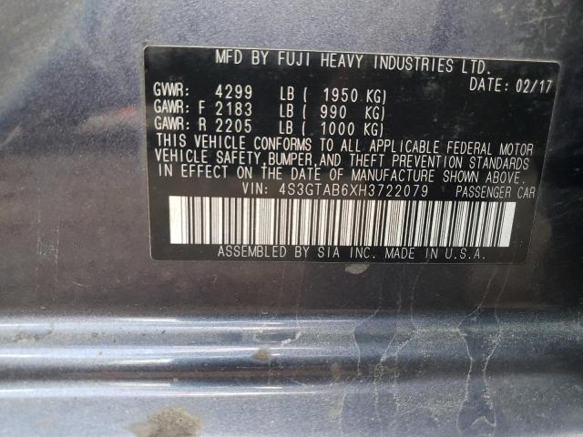 Photo 10 from auction – 2017 SUBARU IMPREZA PR with VIN 4S3GTAB6XH3722079