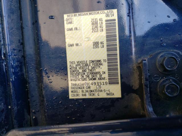 Photo 10 from auction – 2014 NISSAN MAXIMA S with VIN 1N4AA5AP7EC493519