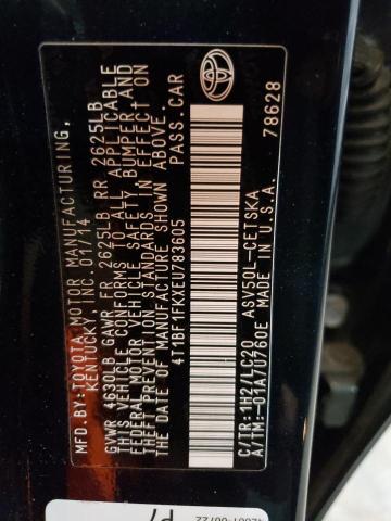 Photo 10 from auction – 2014 TOYOTA CAMRY L with VIN 4T1BF1FKXEU783605