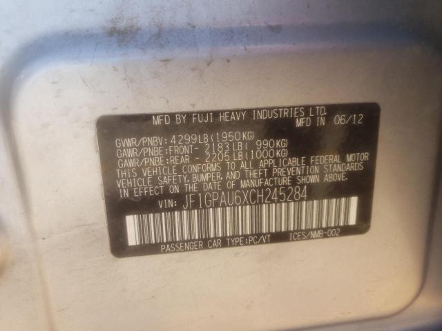 صورة رقم 10 من المزاد - 2012 SUBARU IMPREZA SP مع VIN JF1GPAU6XCH245284