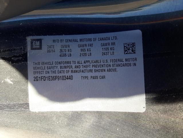 Photo 10 from auction – 2015 CHEVROLET CAMARO LT with VIN 2G1FD1E36F9103440