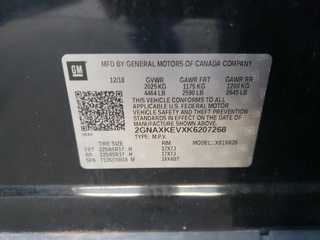 Photo 10 from auction – 2019 CHEVROLET EQUINOX LT with VIN 2GNAXKEVXK6207268