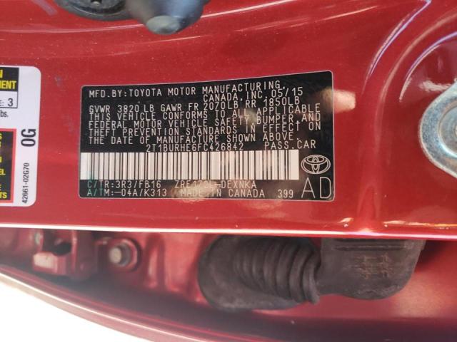 Photo 10 from auction – 2015 TOYOTA COROLLA L with VIN 2T1BURHE6FC426842