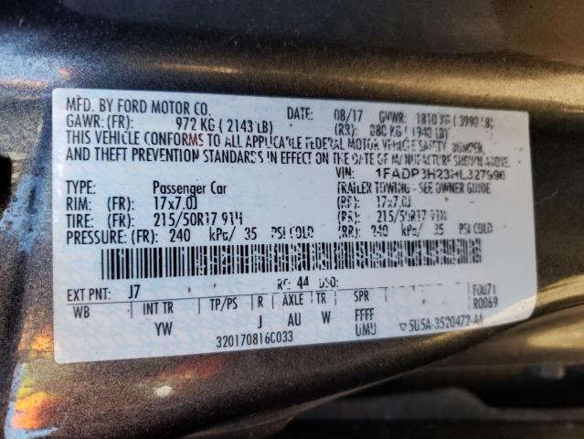 Photo 10 from auction – 2017 FORD FOCUS SEL with VIN 1FADP3H23HL327996