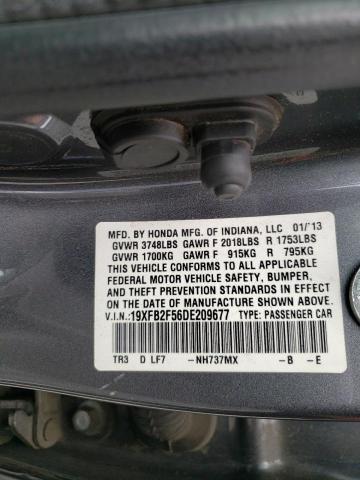 Photo 10 from auction – 2013 HONDA CIVIC LX with VIN 19XFB2F56DE209677
