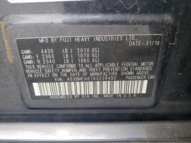 Photo 10 from auction – 2010 SUBARU LEGACY 2.5 with VIN 4S3BMCA67A3234492