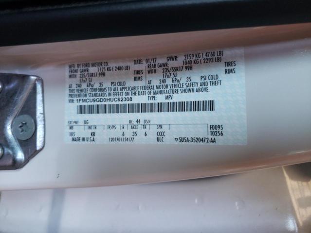Photo 10 from auction – 2017 FORD ESCAPE SE with VIN 1FMCU9GD0HUC62308